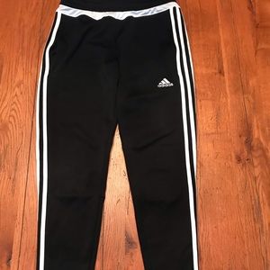 Adidas women's xs climacool black tapered leg with zipper jogging pants.